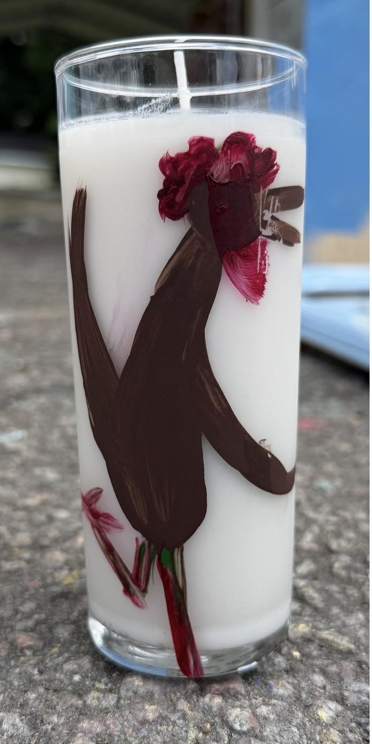 Brown Rooster Candle