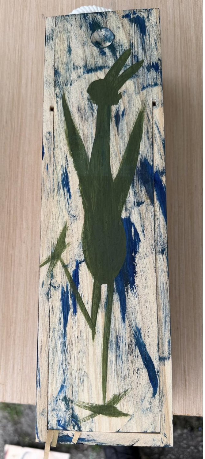 Blue and Cream Wine Box, alternate view