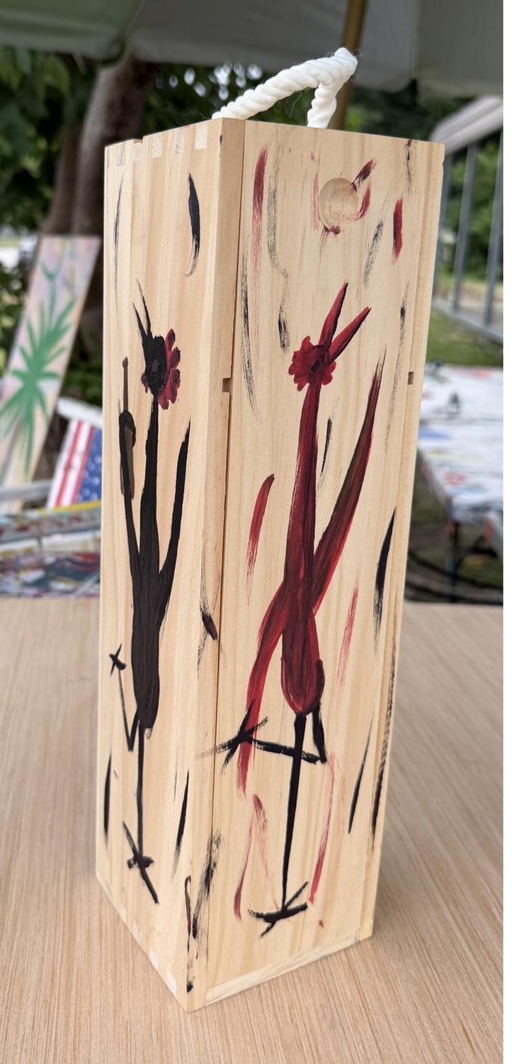 Natural Wood Wine Box, alternate view